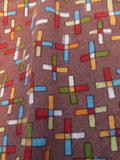 F243  Light Brown Baby Flannel with Geometric Pattern