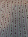 F244  Cream and Peach Striped Fabric with Roses