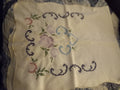 Vintage Linen - Hand Embroidered Bureau Scarf 42 inches x 17 inches