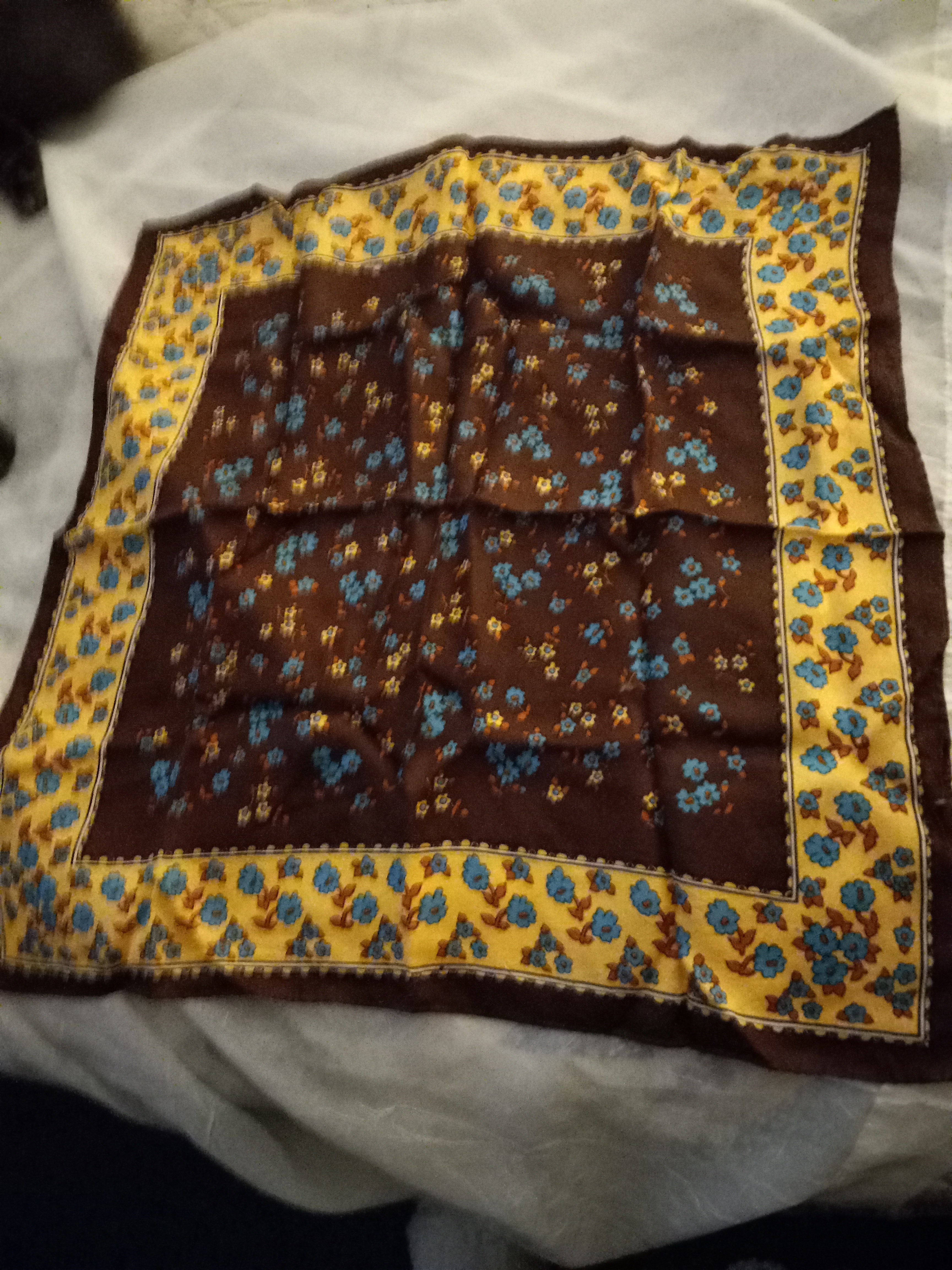 21 inch Brown Floral Scarf
