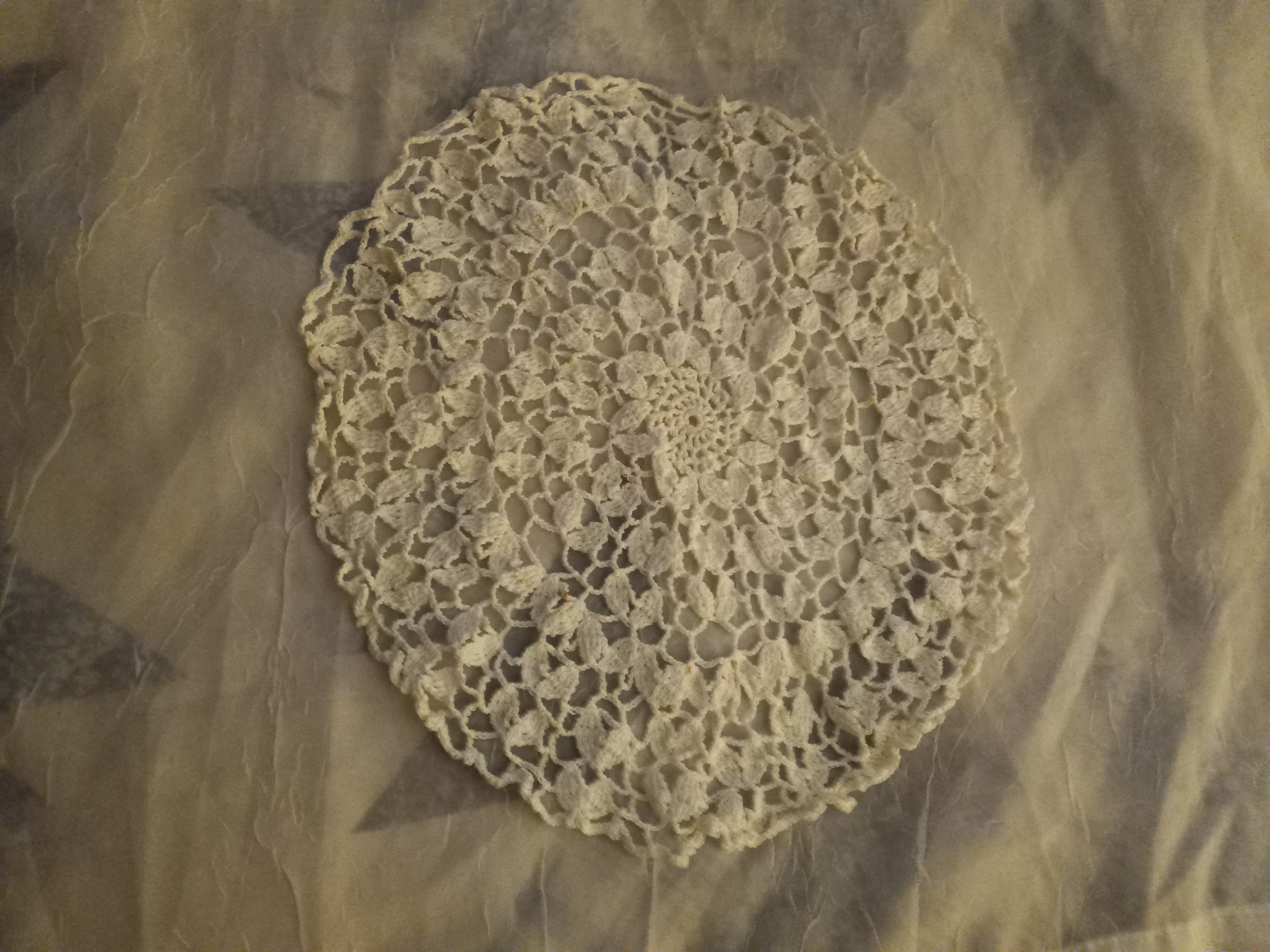Vintage Hand Crocheted 11 1/2 inch White Doily