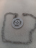J260  Silver and Cubic Zirconia Necklace 19 inch Chain