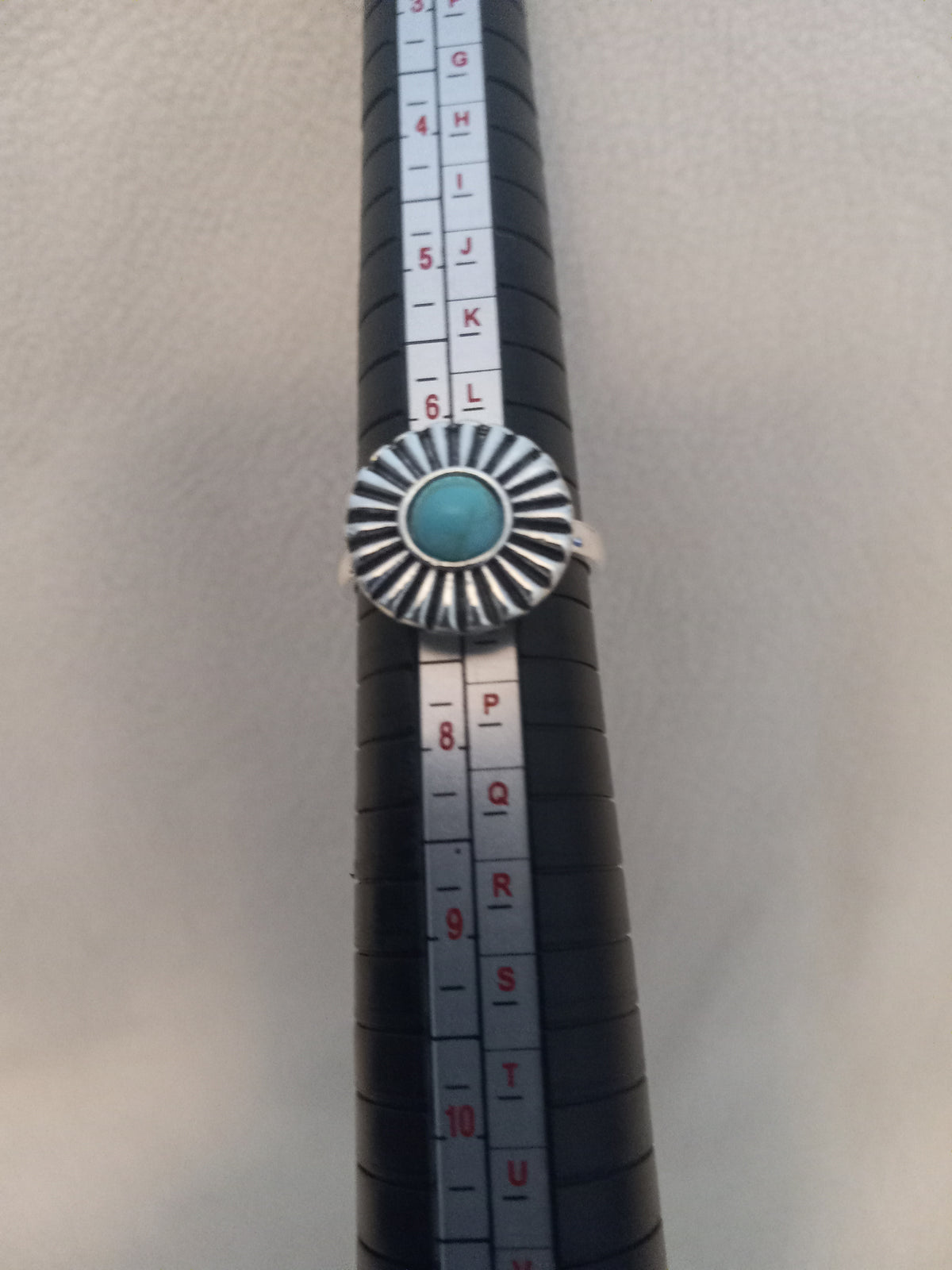 J 280  Silver and Turquoise Ring - Size 6