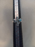 J 288  Silver Cactus and Turquoise Ring - Size 6