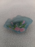 J 269 Hand Painted Blue Sea Glass Pin