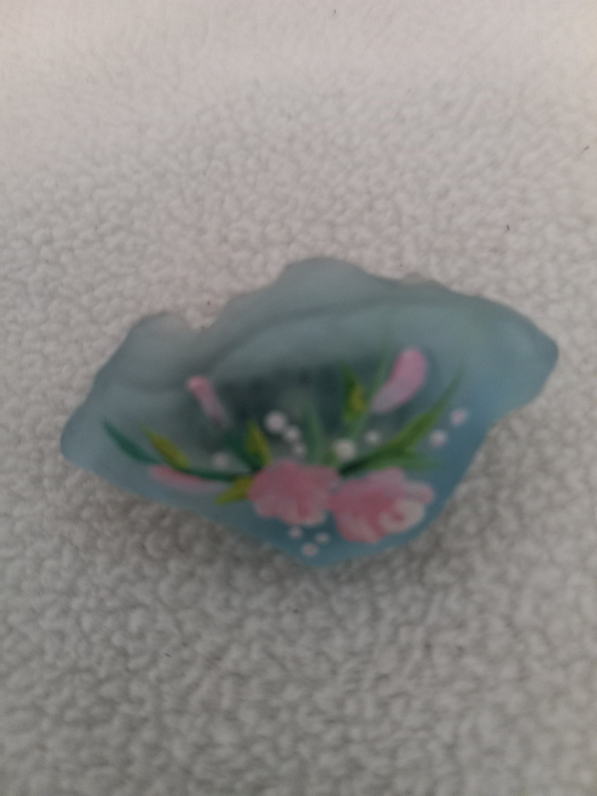 J 269 Hand Painted Blue Sea Glass Pin