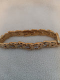 J 263  Gold Bracelet with Crystals
