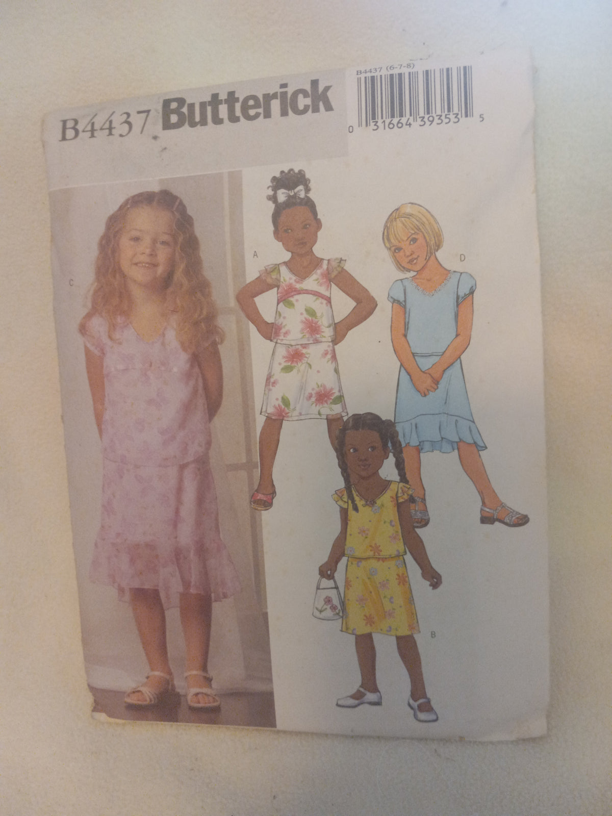 Pattern - Butterick B4437 - Girl's Top & Skirt - Size 6-7-8