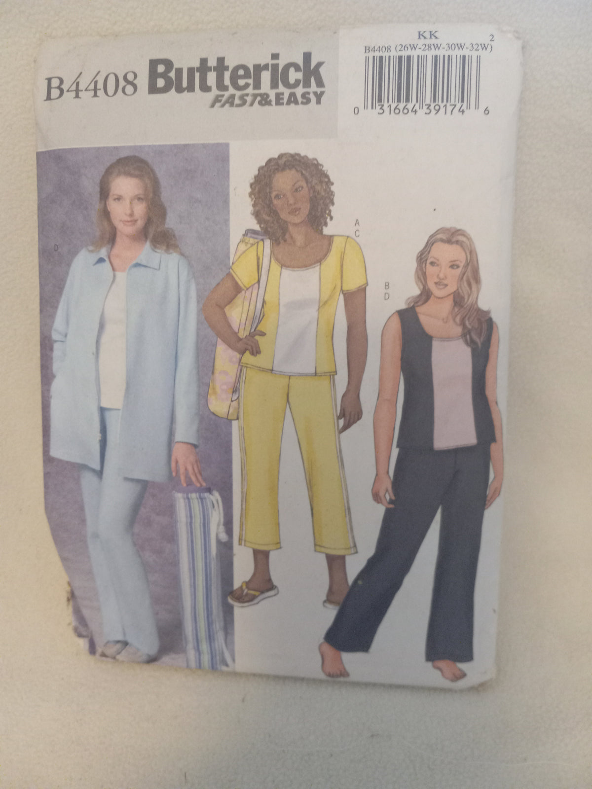 Pattern - Butterick Fast & Easy B4408 - Women's Jacket, Top, Pants -Sizes 26W - 32W
