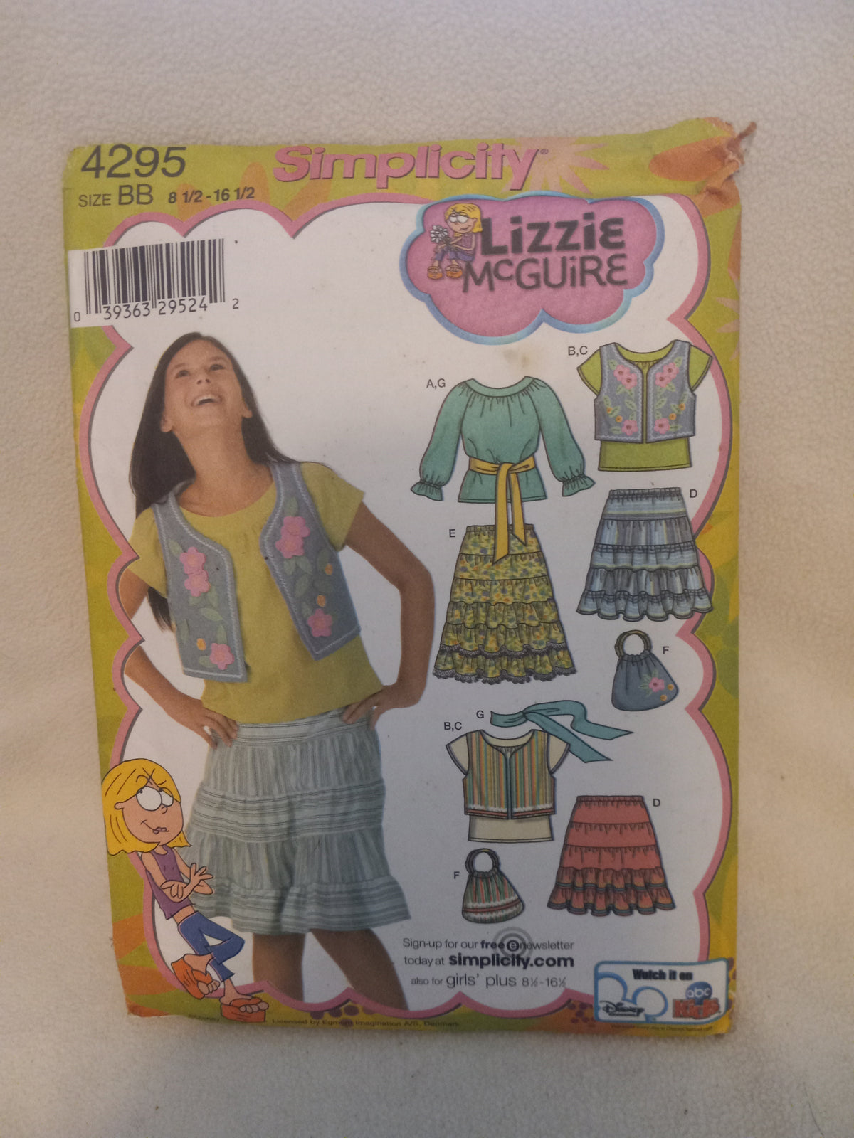 Pattern - Simplicity 4295 - Girl's Tops, Skirts and Accessories - Sizes 8 1/2 - 16 1/2