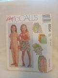 Pattern - Easy McCall's 8854 - Girl's Tops, Pants and Short - Sizes 4-5-6