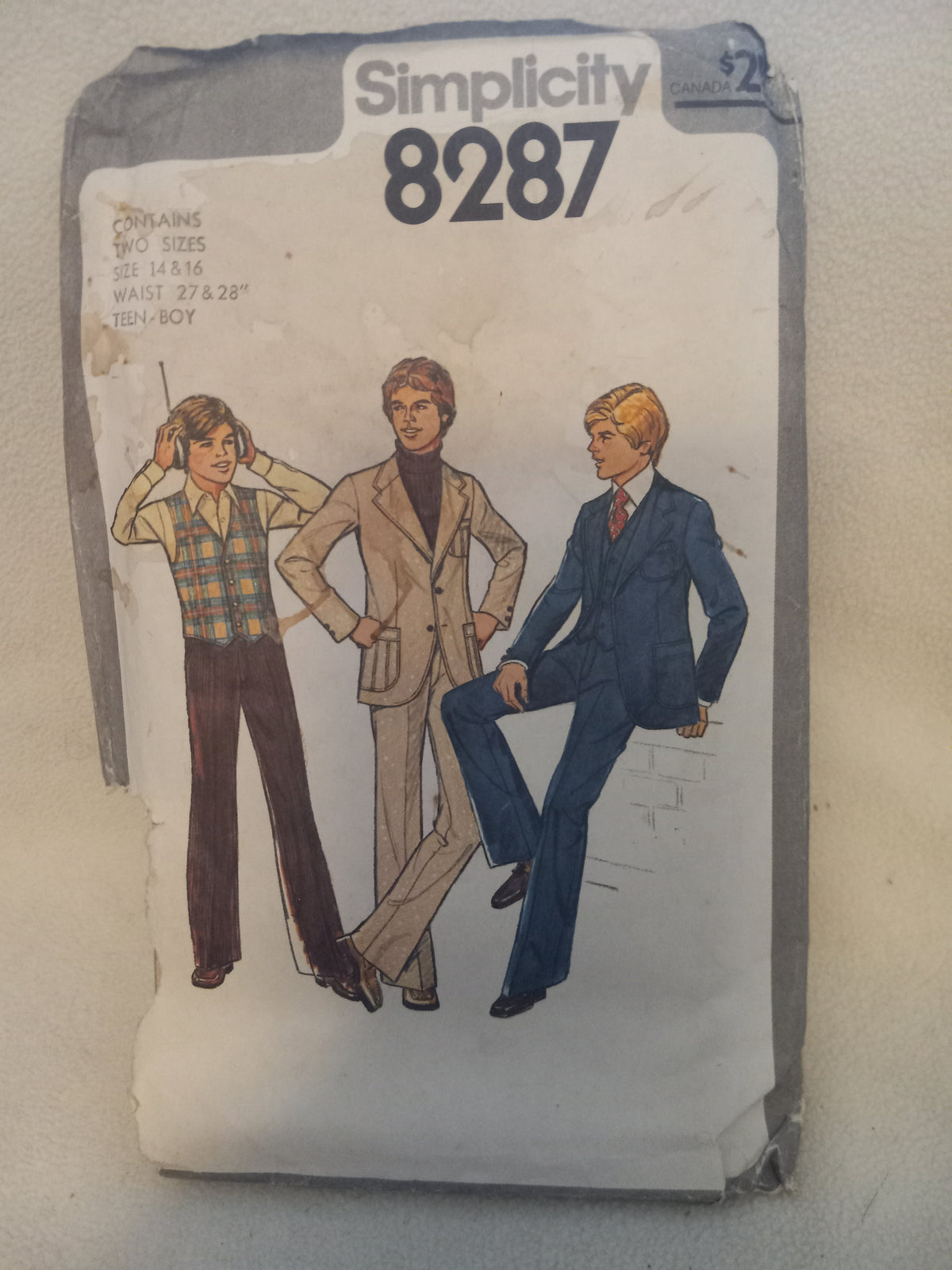 Pattern - Simplicity 8287 - Boy's 3 Piece Suit - Sizes 14 / 16