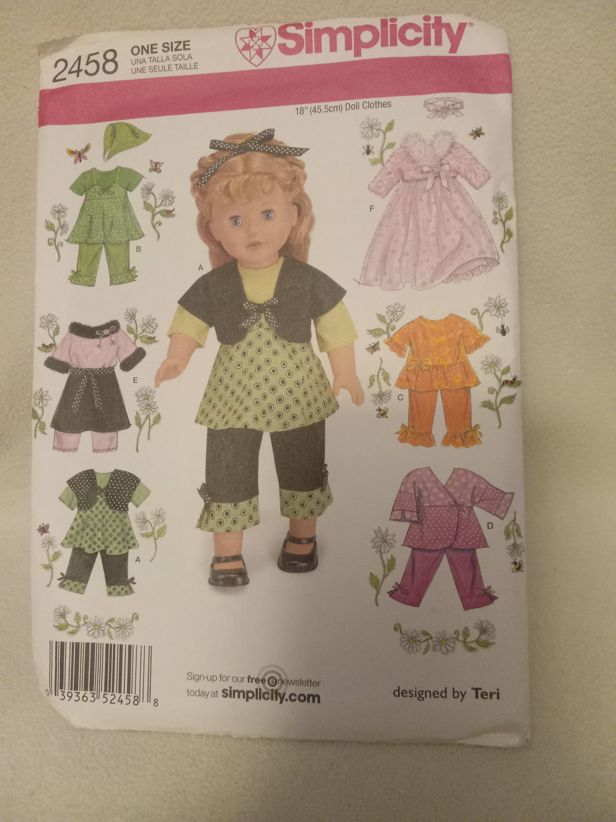 Pattern - Simplicity 2458 - 18 inch Doll Clothes