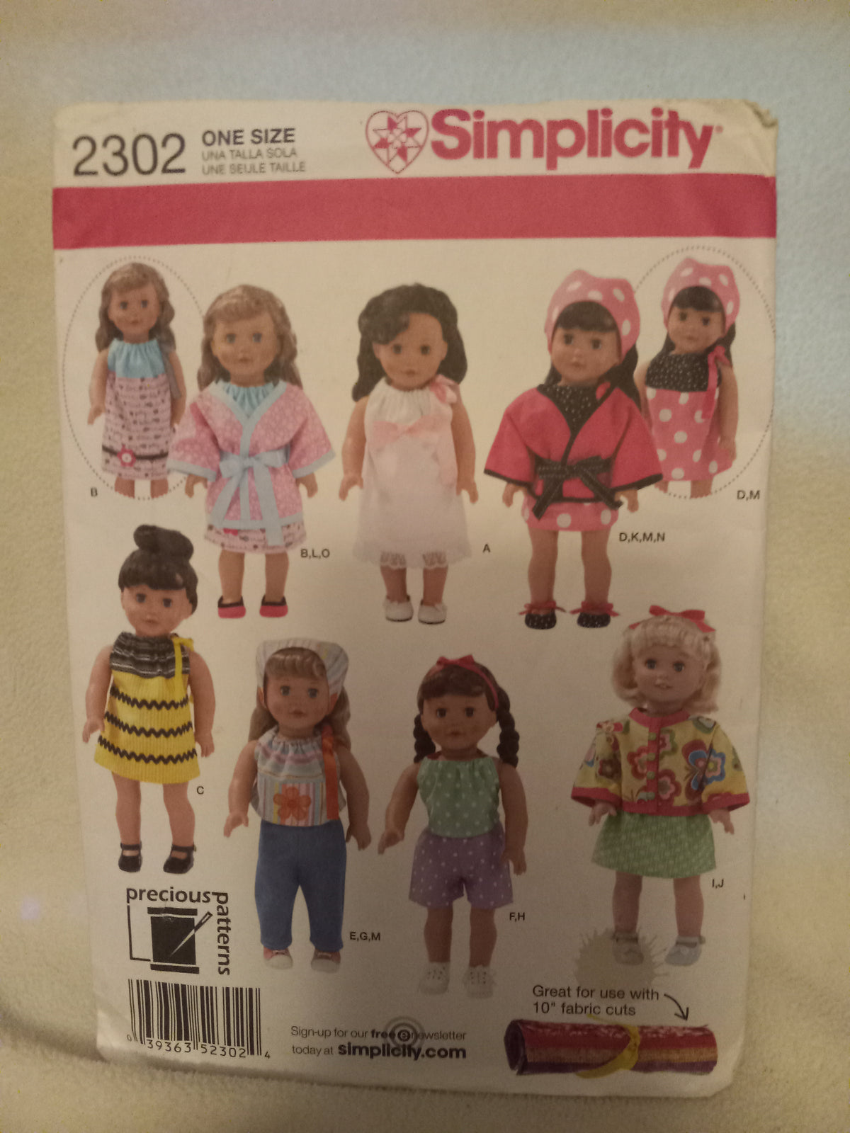 Pattern - Simplicity 2302 - 18 inch Doll Clothes