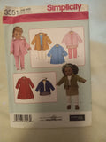 Pattern - Simplicity 3551 - 18 inch Doll Clothes