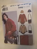 Pattern - Simplicity Easy-to-Sew 5465 - Misses' Top, Bag, Hat & Blanket - Sizes XS-S-M