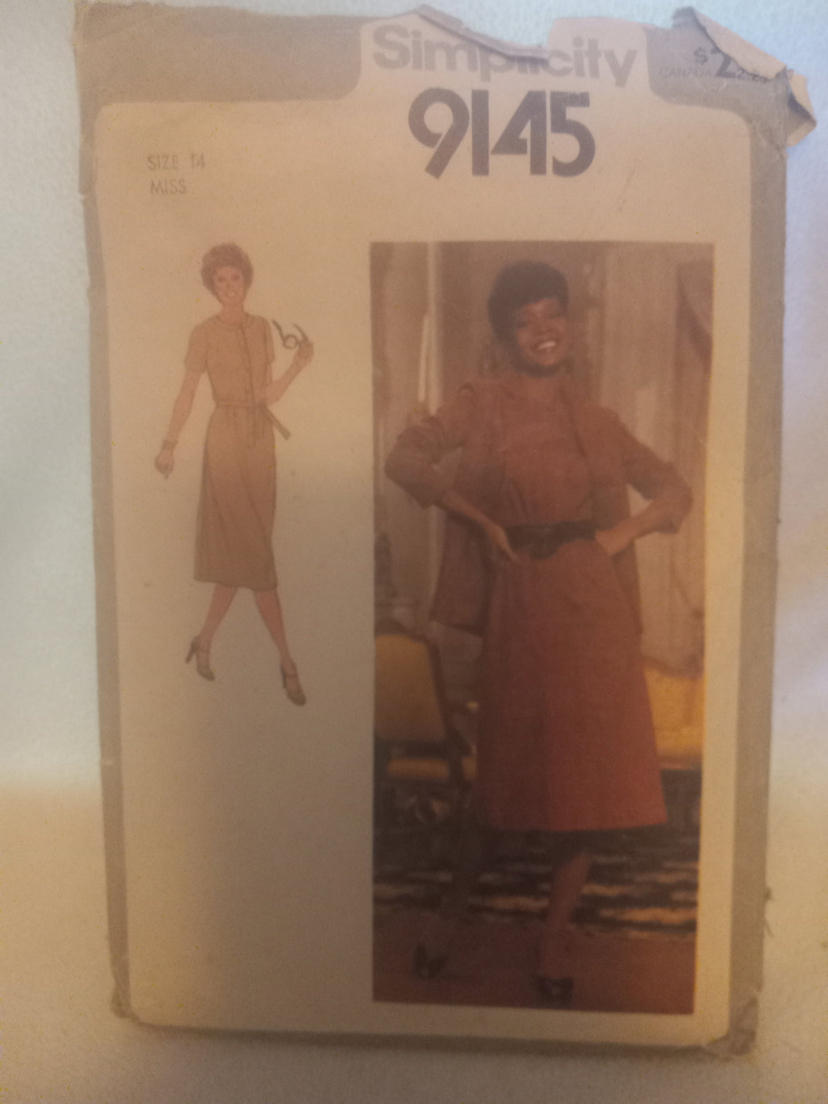 Pattern - Simplicity 9145 - Misses' Dress, Unlined Jacket, Tie Belt - Size 14