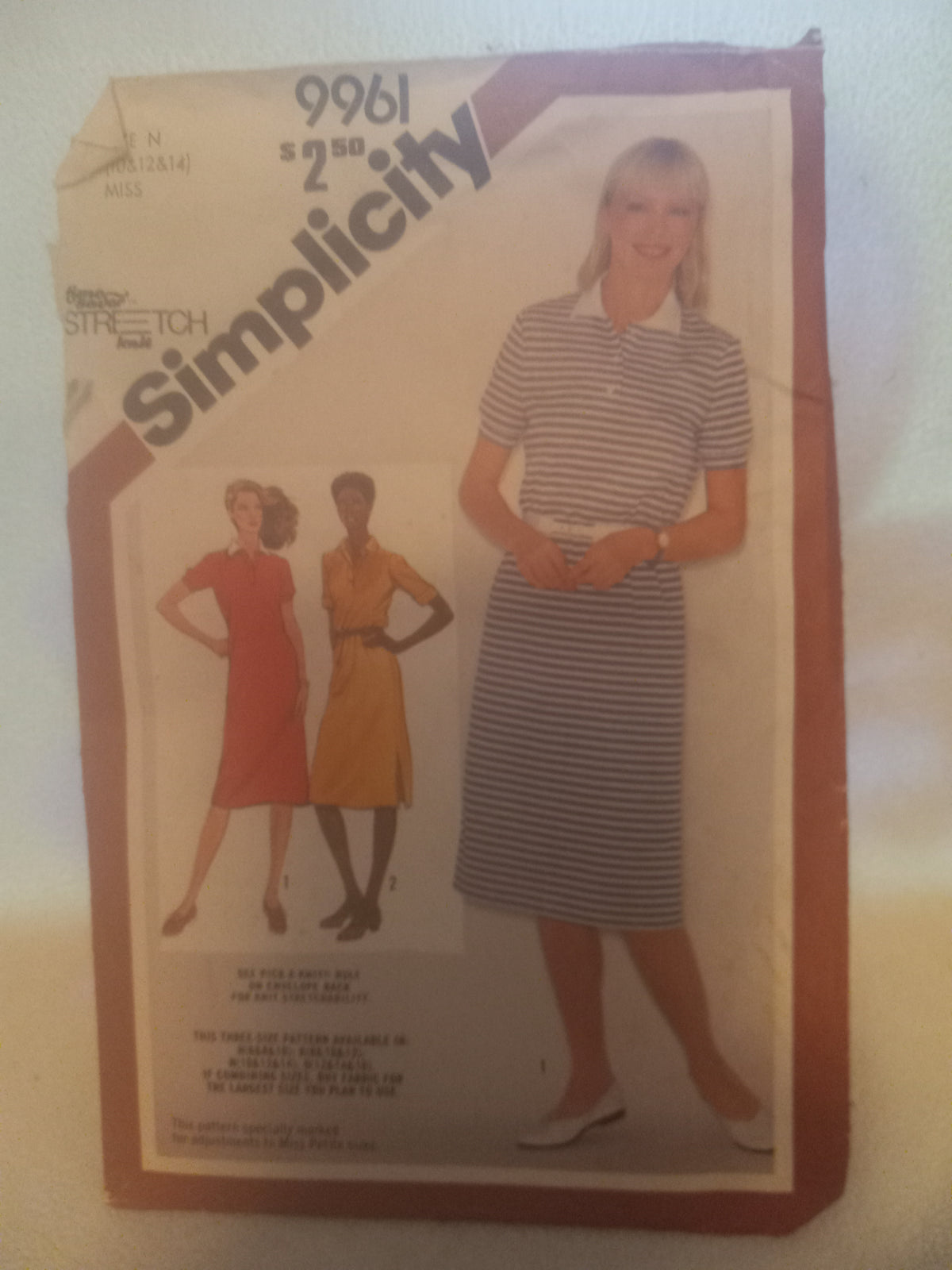 Pattern - Simplicity 9961 - Misses' Pullover Stretch Knit Dress - Sizes 10-12-14