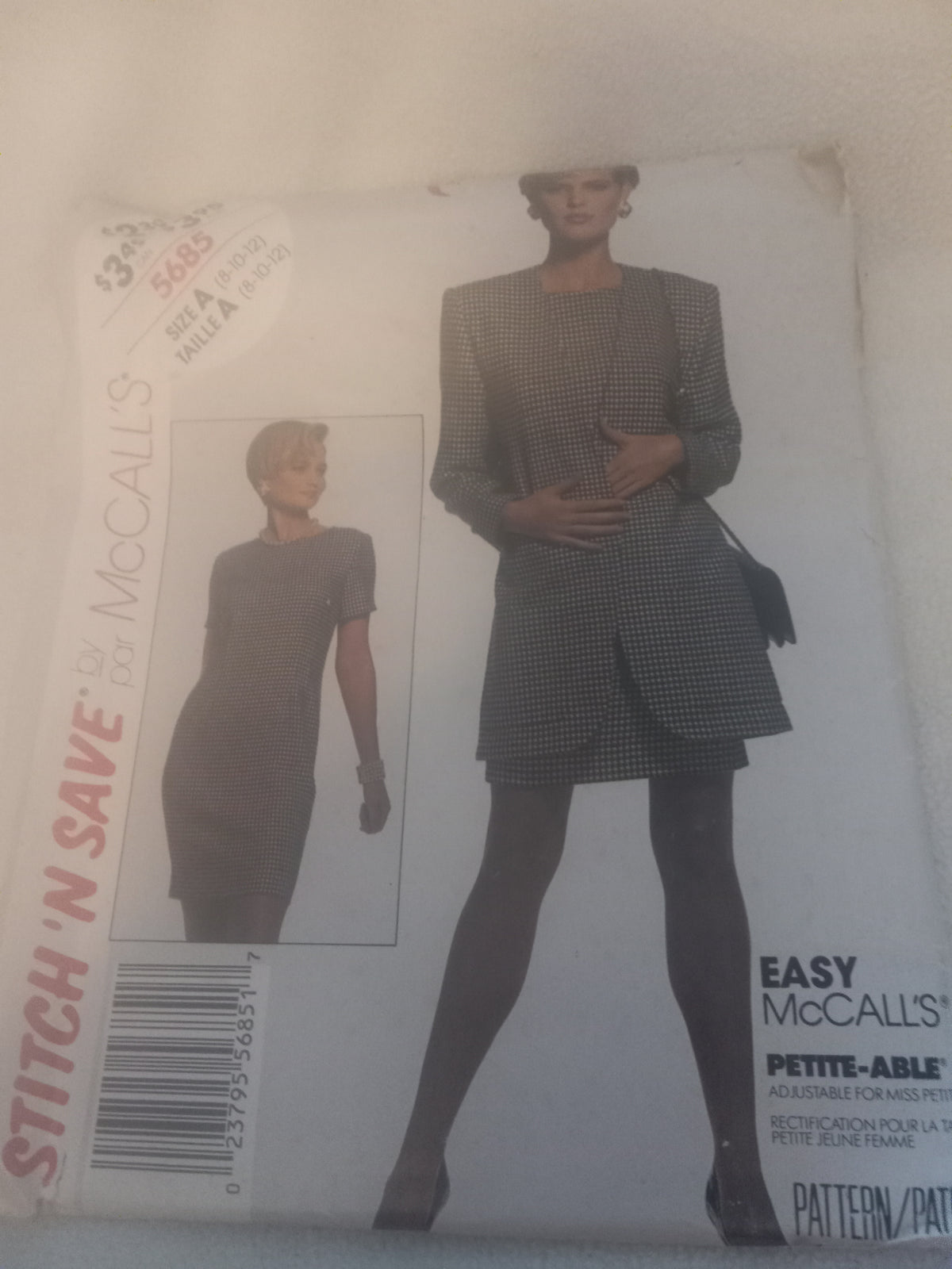 Pattern - McCall's See 'n Sew 5685 - Unlined Jacket and Dress - Sizes 8-10-12