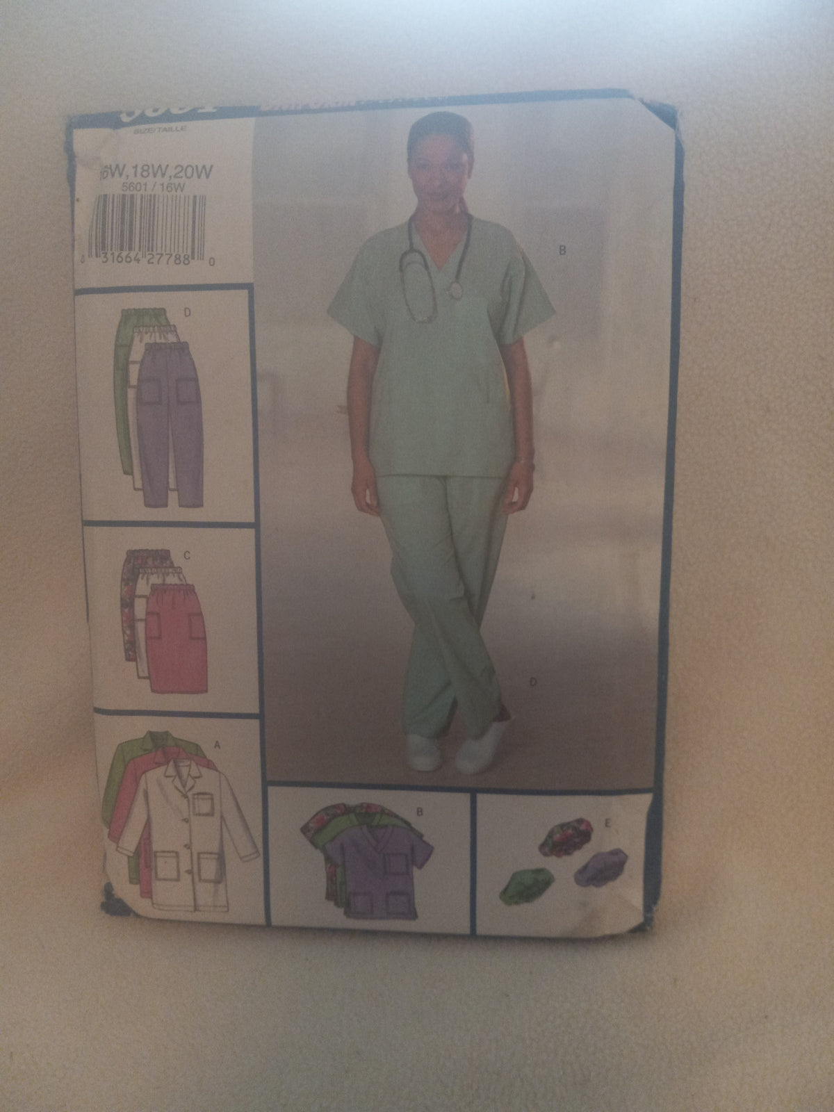 Pattern - Butterick B5601 - Women's/Women's Petite Uniforms - Sizes 16W-18W-20W