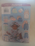 Pattern - Butterick 4791 - Infants' T-Shirt, Jumpsuit, Skirt, Shorts, Pants, Hat - Sizes NB,S,M