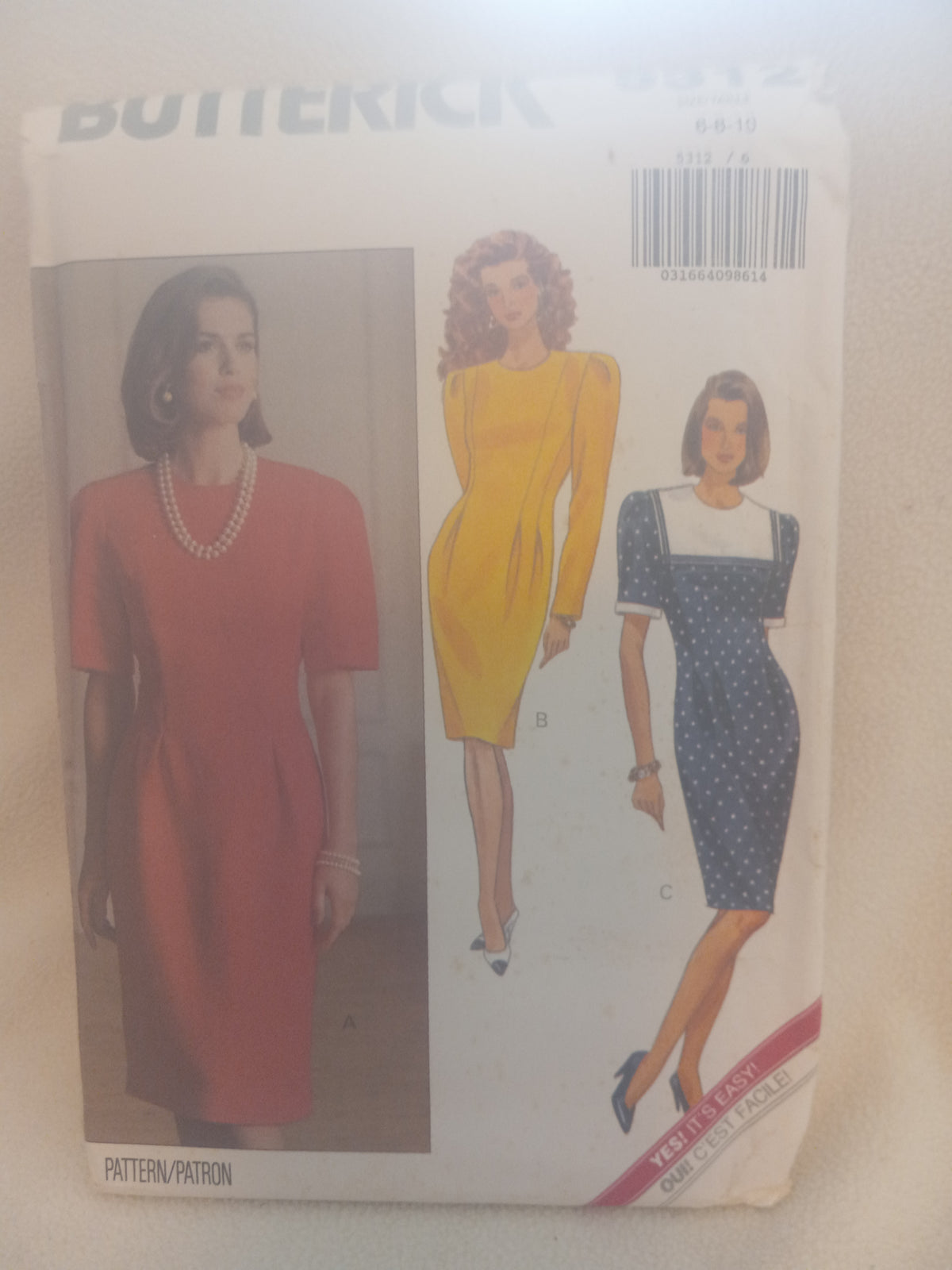 Pattern - Butterick 5312 - Misses'/Misses' Petite Dress in 3 Styles - Sizes 6-8-10