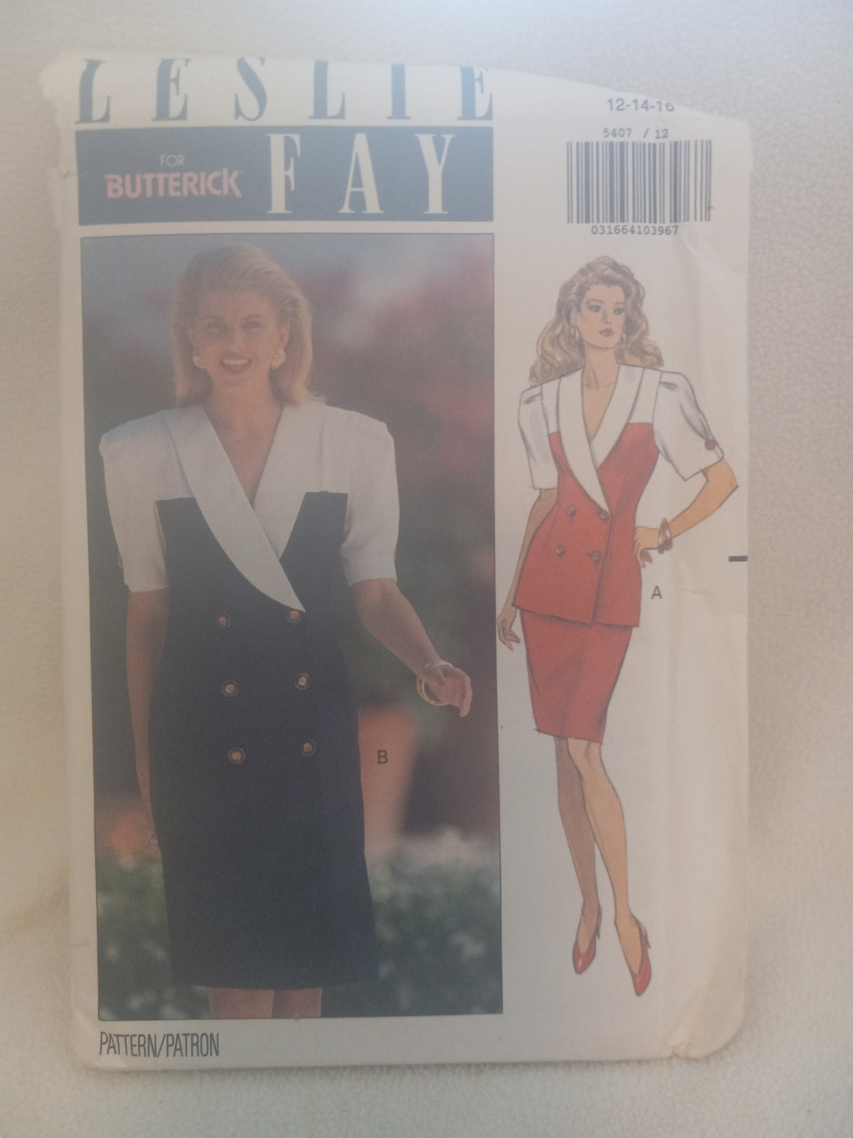 Pattern - Leslie Fay for Butterick 5407 - Misses' Dress, Top & Skirt - Sizes 12-14-16