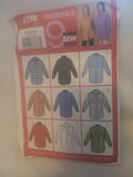 Pattern - Butterick 3198 - Nine Sew Easy Misses' Shirts - Sizes 14,16,18