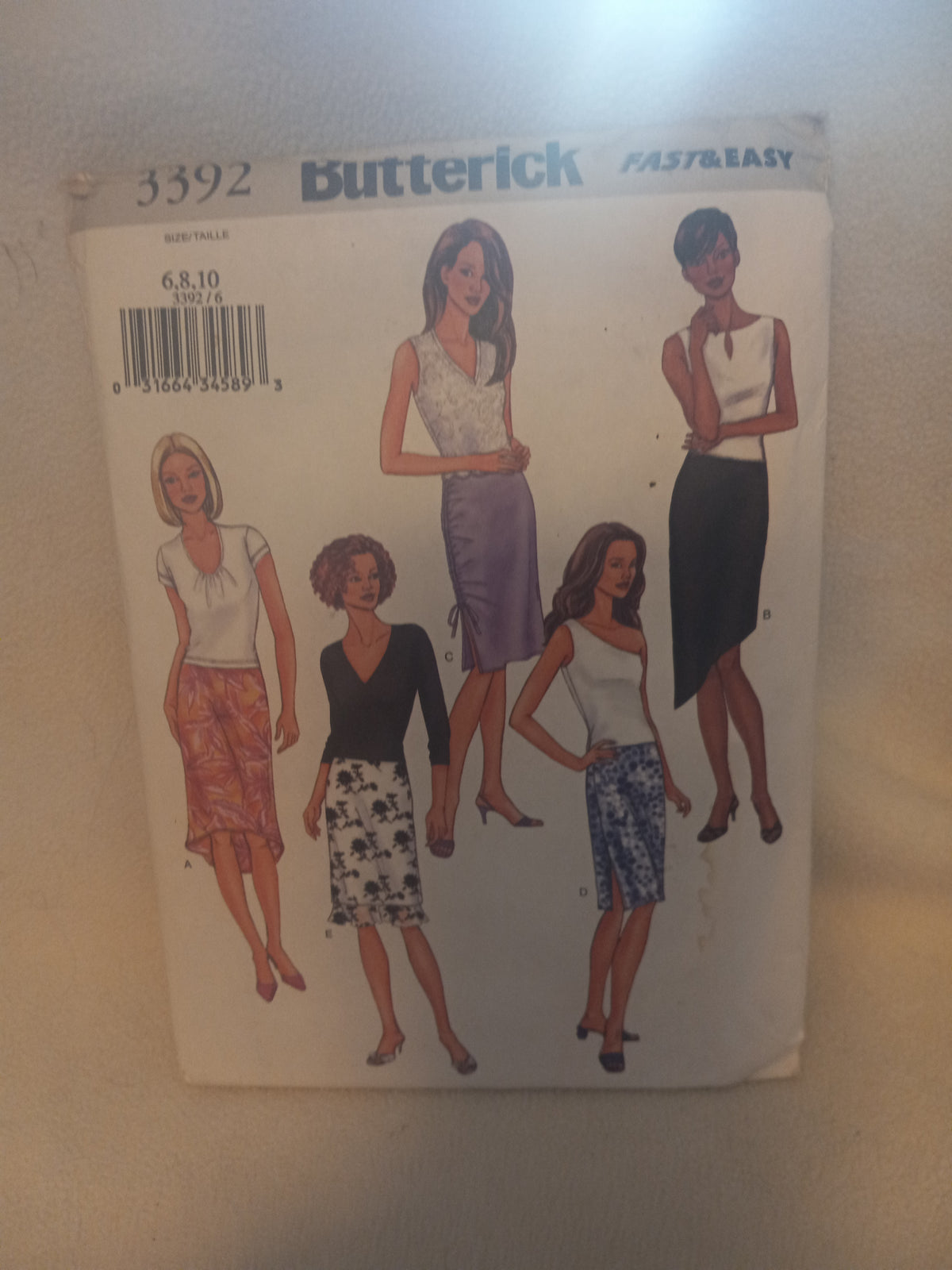 Pattern - Butterick 3392 - Misses'/Misses' Petite Skirts - Sizes 6-8-10
