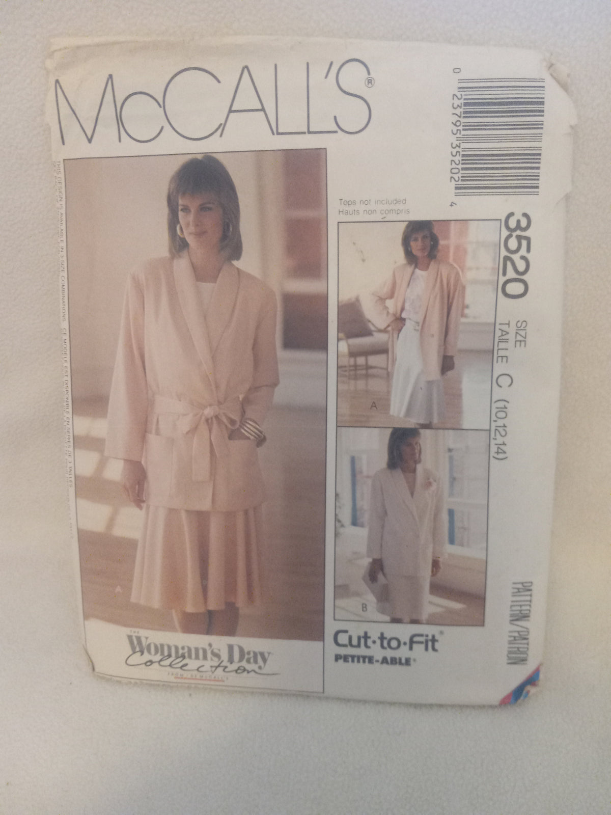 Pattern - Easy McCall's 8691 - Misses' Jacket, Top, Skirt, Pull-on Pants - Sizes 8-10-12