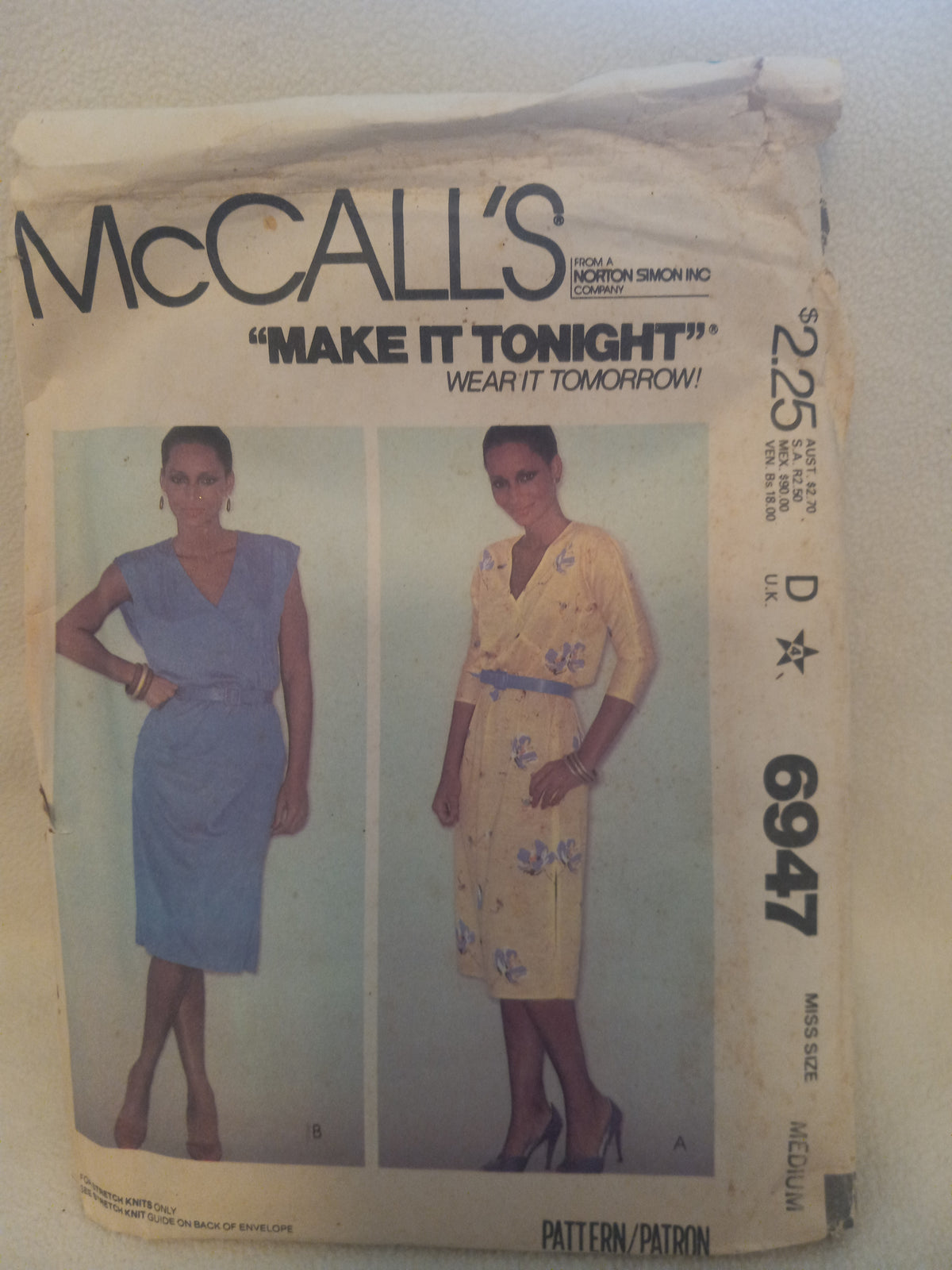Pattern - McCall's 6947 - Make It Tonight Dress or Top & Skirt - Size Medium 14-16