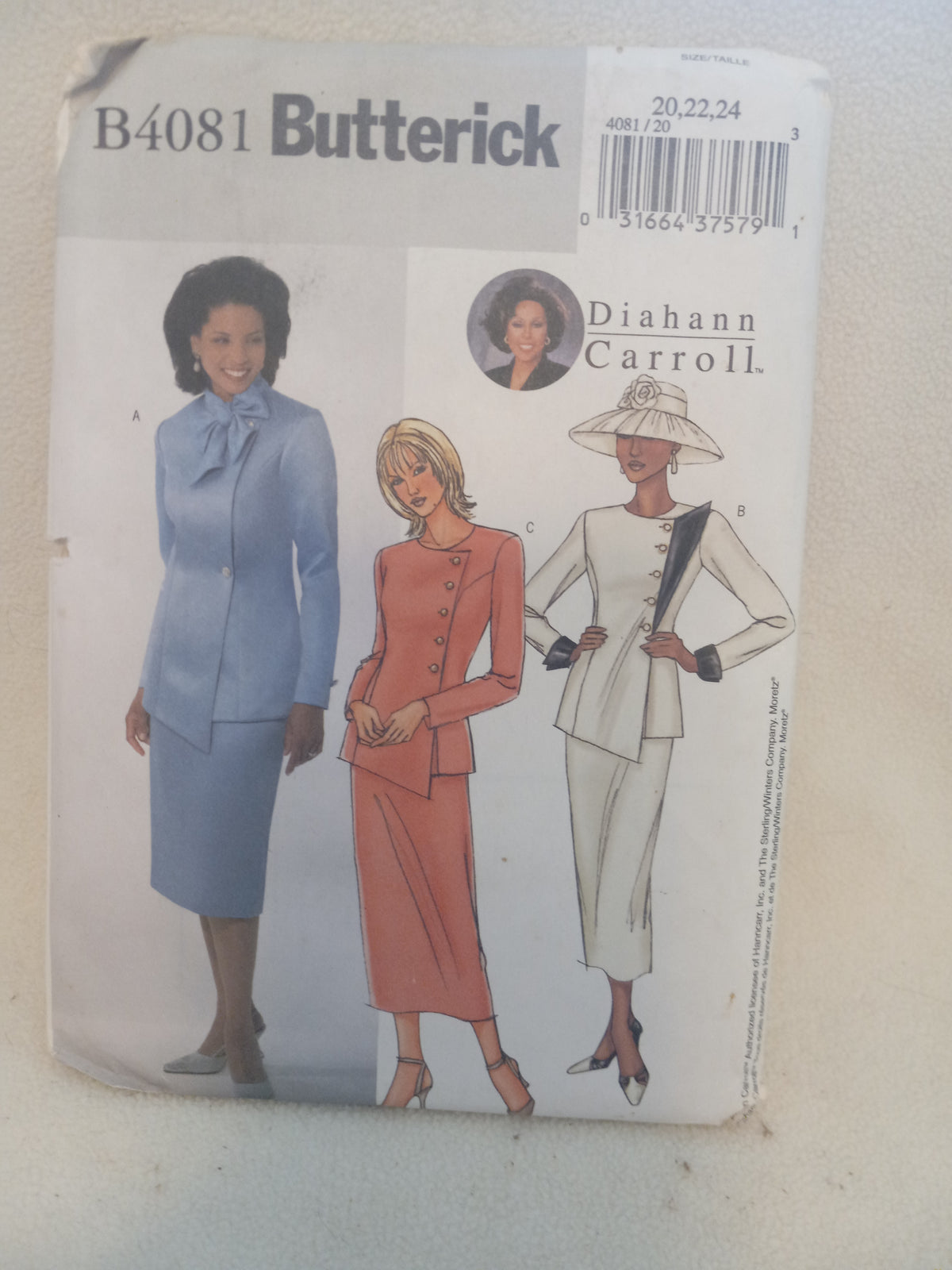 Pattern - Butterick B4081 - Misses'/Misses' Petite Jacket & Skirt - Sizes 20, 22, 24