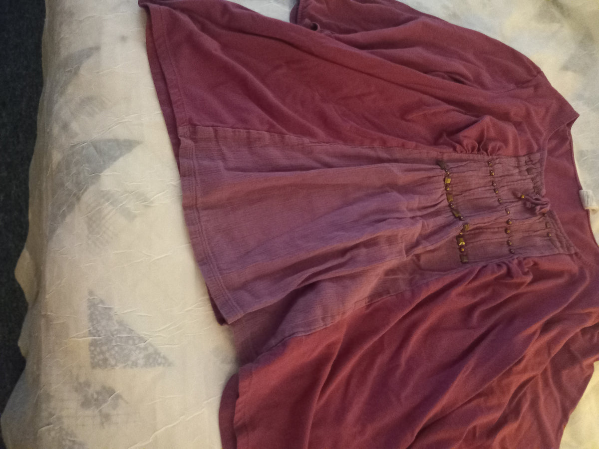 Just My Size Purple 3/4 Sleeve Top - Size 3X