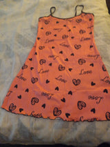 New Pink and Black Love Nightgown - Size Medium