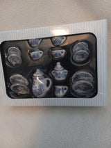 Dollhouse Miniatures Ceramic Tea Set for 4 in 1/12th Scale