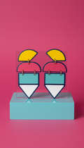 Lemon Zest Geometric Statement Earrings
